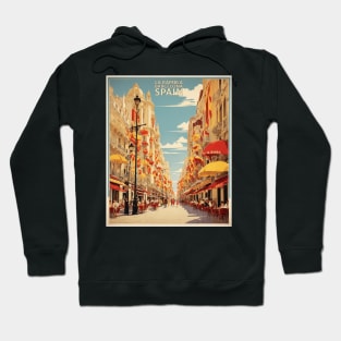 La Rambla Barcelona Spain Travel Tourism Retro Vintage Hoodie